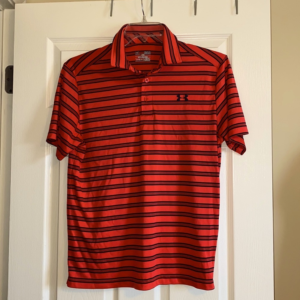 Under Armor Salmon/Navy Polo